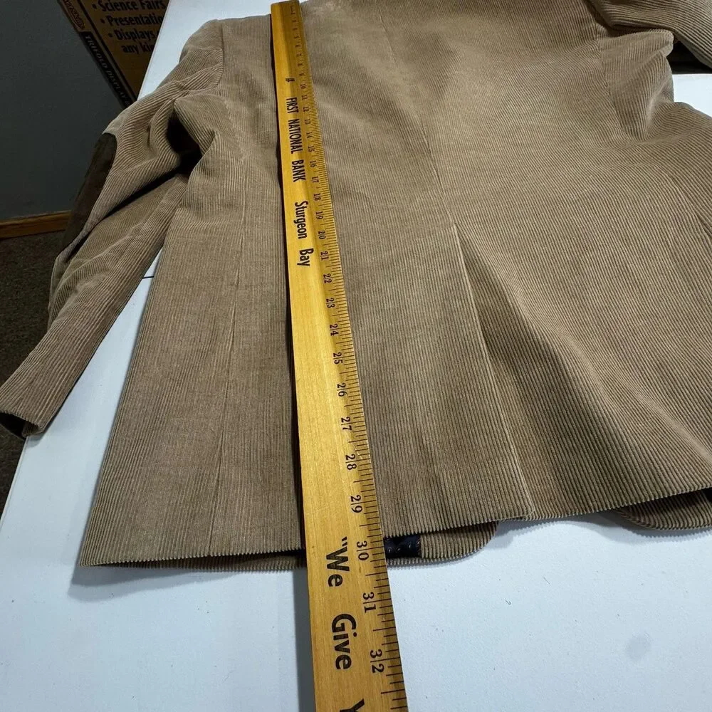 * Chaps Ralph Lauren Corduroy Blazer Men 40R Tan Sport Coat Elbow Patches